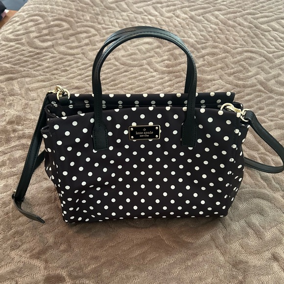 kate spade Handbags - Kate Spade Black and White Dot Satchel